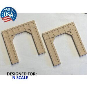 X2 N Scale Wooden Tunnel Portal - Single Track - Model Railroad Scenery  - Train